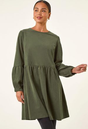 Roman Cord Cotton Mini Dress