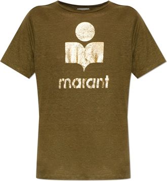 Isabel Marant Tops, Dames, Groen, S, Leer, Zewel T-shirt