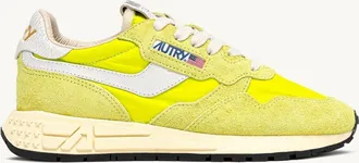 Autry REELWIND LOW SNEAKERS IN WHITE AND EVENING PRIMROSE NYLON AND SUEDE