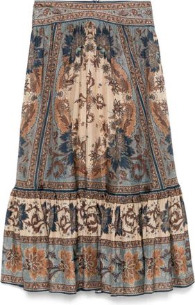 Zimmermann Blauwe Zijden Rok Elegante Gelegenheden - Dames - Midirokken - Veelkleurig - S - Rokken