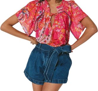 Cleobella Ayaz Blouse In Hibiscus