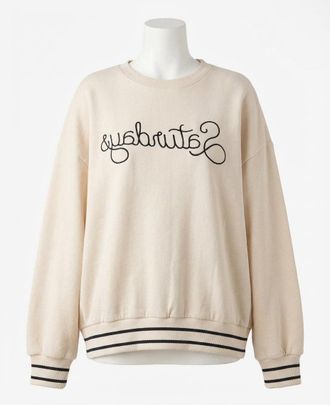 Z Supply Oversized Saturdays Sweatshirt In Beige