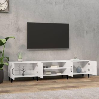 Berkfield Home TV Cabinet High Gloss White 180x31.5x40 cm Engineered Wood