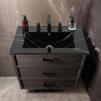 Jonathan Y Designs Ancillary 3-Hole Classic Contemporary Rectangular Ceramic Single Sink Basin Vanity Top