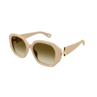 Chloé Sunglasses, unisex, Beige, 56 MM, Authentic Glasses with Top-Notch Service