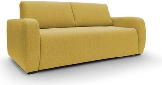 Divani.Store Duna Sof&aacute; Cama Convertible Con Colch&oacute;n De 20 Cm De Tela Suave Flameada E Impermeable 195 Cm (mat. 140x197) Amarillo