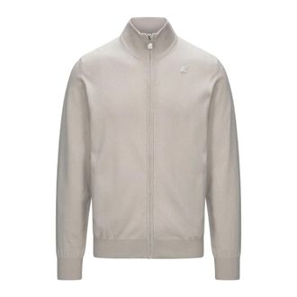 K-Way Finny Sweater met Volledige Ritssluiting - Heren - Bomber jackets - Beige - M - Katoen - Jassen