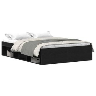 Berkfield Home Bed Frame without Mattress Black Oak 120x190 cm Engineered Wood