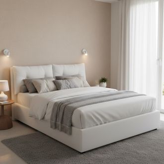 Talamo Italia Talamo Italia - Cama Matrimonial Valeria, Cama Contenedor Con Tapizado En Ecopiel, 100% Made In Italy, Apertura Frontal, Con Colch&oacute;n 160x190 Cm Inclui