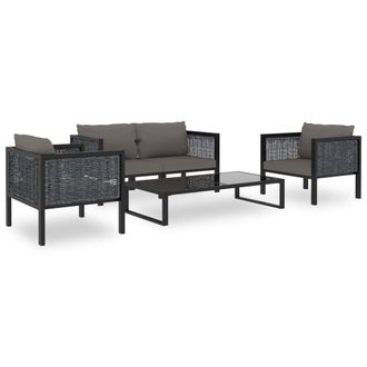 vidaXL Vidaxl - Muebles Jde Ard&iacute;n 5 Pzas Y Cojines Rat&aacute;n Sint&eacute;tico Antracita