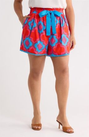 Sugarlips Devany Melia High Waist Shorts in Red-Blue-Mul at Nordstrom, Size 3 X
