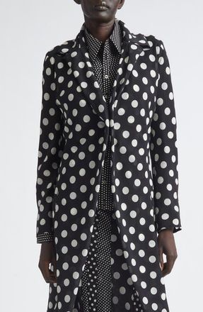 Junya Watanabe Polka Dot Georgette Cutaway Jacket in Black/White at Nordstrom, Size X-Small