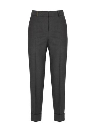 PESERICO Tailored Grey Pants With Subtle Glitter Accents