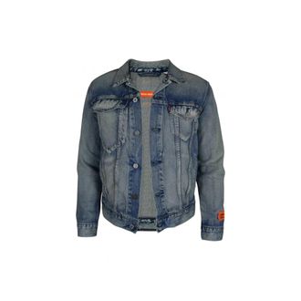 Heron Preston Jassen, Heren, Blauw, S, Katoen, Trucker Jacket
