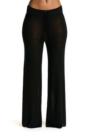 Naked Wardrobe Oversize Wide Leg Knit Pants in Black at Nordstrom Rack, Size Medium