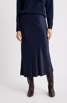 Nordstrom Bias Cut Satin Skirt in Navy Night at Nordstrom Rack, Size X-Large