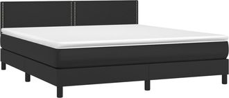 vidaXL Cama Box Spring Con Colch&oacute;n Cuero Sint&eacute;tico Negro 180x200 Cm Vidaxl