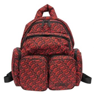 Moncler Pre-owned Adidas samenwerking Rugzak - unisex - Pre-owned - Rood - Maat: ONE Size Nylon