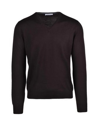 Gran Sasso V-Neck Sweater in Soft Virgin Wool with Fine-Knit Texture