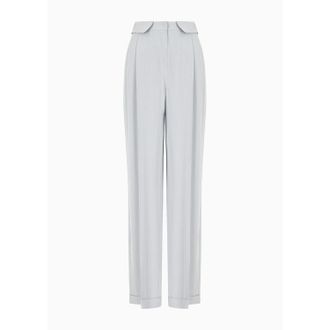 Emporio Armani Womens Emporio Armani Chevron Cuffed Trousers in Multi colour