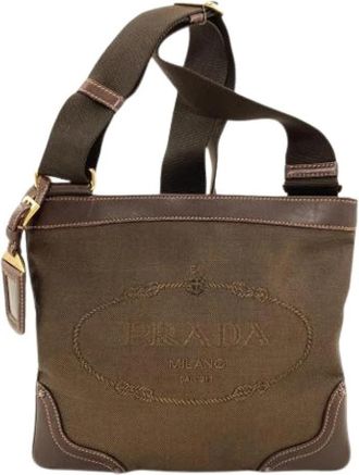 Prada Pre-owned Vintage Schoudertas - Dames - Vintage Schoudertas - Bruin - ONE Size - Leer - Vintage