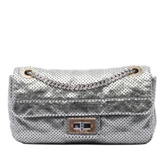 Chanel Pre-owned Perforated Leather Shoulder Bag - Dames - Pre-owned - Grijs - Maat: ONE Size Leer