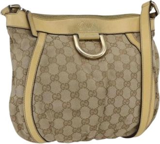 Gucci Pre-owned Canvas Cross Body Bag - Dames - Vintage Schoudertas - Beige - ONE Size - Vintage