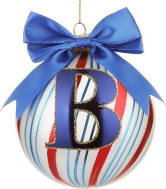 KASANOVA Pallina Natale con lettera B 10 cm Circus blu
