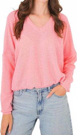 Stitchdrop Catamaran Long Sleeve Top In Flamingo