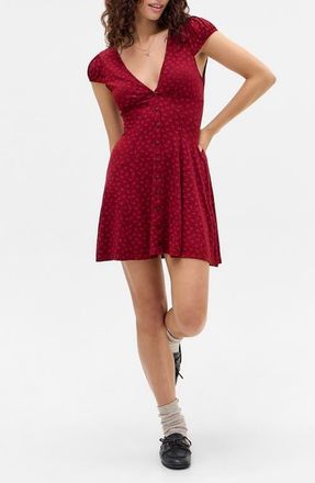 BDG Kiki Polka Dot Fit & Flare Dress in Red Ditsy at Nordstrom, Size X-Large