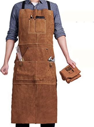 OEM Tablier Cuir - 120 X 75 Cm - Protection &Eacute;tincelles Chaleur - Pour Forge Atelier M&eacute;canique - 1 Pi&egrave;ce