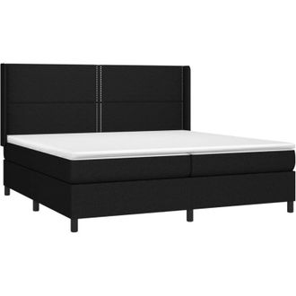 vidaXL Vidaxl - Cama Box Spring Colch&oacute;n Y Luces Led Tela Negro 200x200 Cm