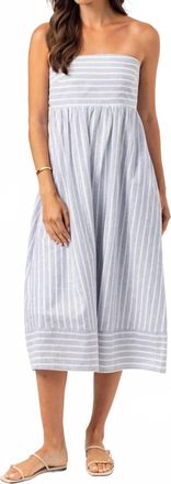 Sundays Stripe Kenny Dress In Slate Linen Str
