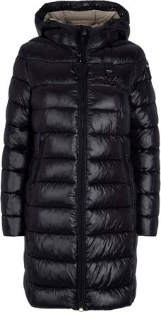 Blauer hooded padded coat - women - Polyamide - L - Black