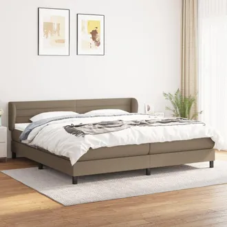 vidaXL Cama Box Spring Con Colch&oacute;n Tela Gris Taupe 200x200 Cm Vidaxl