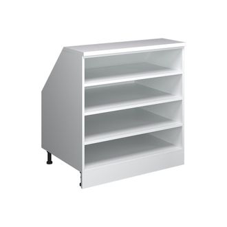 Vicco Armario De Cocina Para Techo Inclinado R-line, Blanco, 80 Cm Con 4 Compartimentos, Carcasa 60 Cm De Profundidad, Vicco