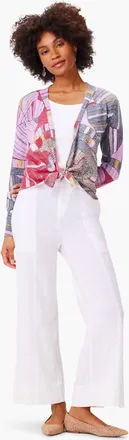 Nic+Zoe Mia Mosaic Floral Four-Way Cardigan In Pink Multi