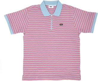 Obey Jacquard Polo Shirt Hemelsblauw Multi - Heren - Polos - Veelkleurig - S - Katoen - Tops