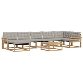 vidaXL Conjunto De Sof&aacute;s De Exterior 8 Pcs Blanco Y Gris Claro Vidaxl
