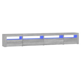 vidaXL Vidaxl - Mueble De Tv Con Luces Led Gris Sonoma 270x35x40 Cm