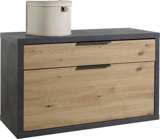 Composad Composad - Panca Monocassetto 1 Ribalta Linea segno Cm. 35 X 85 X H.52 - Rovere/grigio
