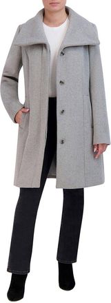 Cole Haan Convertible Collar Wool-Blend Coat