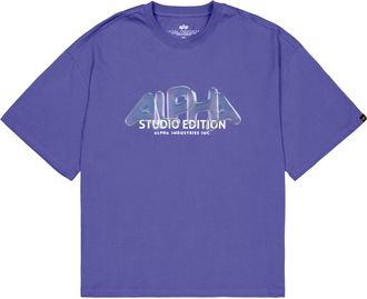 Alpha Industries T-Shirt ALPHA INDUSTRIES Studio Edition Vibe T-Shirt, Herren, Gr. XXL, lila (night lila), Obermaterial: 100% Baumwolle, Shirts T-Shirt