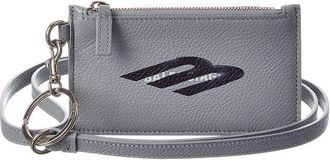 Balenciaga Cash Leather Card Case On Keyring