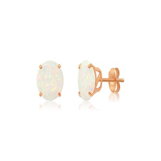 MAX + STONE 14k Yellow or White Gold 9mm Round Large Gemstone Stud Earrings