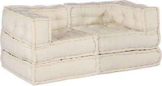 vidaXL Modular Sofa 2 pcs Cream 140 x 70 x 56 cm Fabric vidaXL