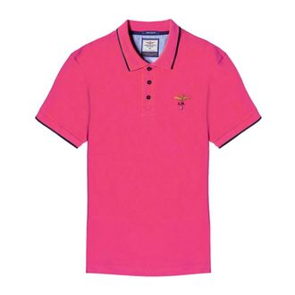 Aeronautica Korte mouw katoenen polo in Magenta - Heren - Polos - Roze - 4XL - Katoen - Tops