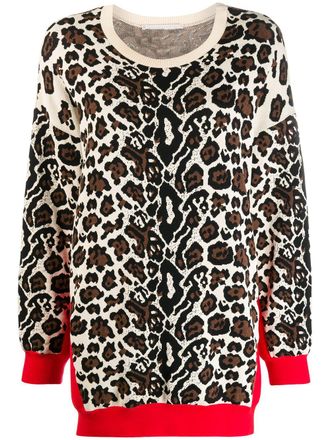 Stella McCartney Trui met luipaardprint - Beige
