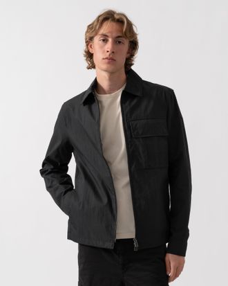 Belstaff Mens Cargo Overshirt in Black Cotton - Size X-Large