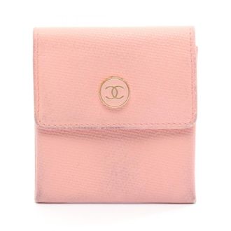 Chanel Pink Leather Coin Purse/Coin Case (Pre-Owned)